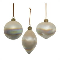 Melrose Cloudy Iridescent Glass Ornament Set of 6