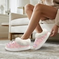 thumbnail image 4 of FUIALDOLG Cute Axolotl Daisy Print Womens House Fuzzy Slippers Thick Sole Platform Slippers with Plush Lining Slip on Home Kitchen Shoes, Size 4-5, 4 of 7