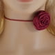 thumbnail image 2 of Collar Choker Ajustable 1 Pc Único Elegante Rosa Delicado Pulsera Floral para Mujeres Rojo Vino, 2 of 6