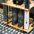thumbnail image 2 of Teal Triangle Freestanding Ski Organizer, Floor Stand Storage Rack for 4 Skis, Poles, Boots, Bags, and More, 2 of 5