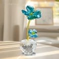 thumbnail image 4 of Lucky Clover Crystal Decoration Glass Good Luck Charm Desk Ornament Home Office Decor Gift for Friends Family Coworkers(Blue), 4 of 6