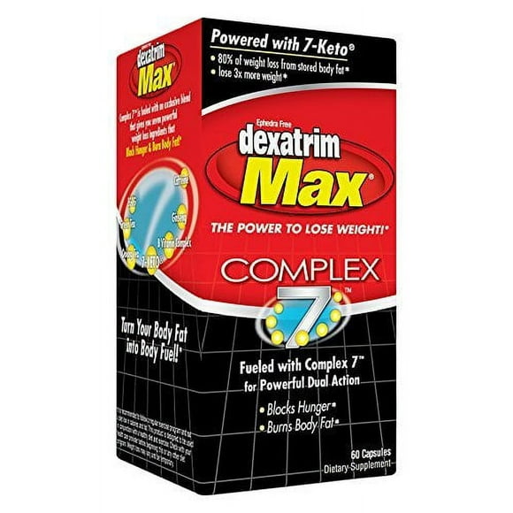 Dexatrim Max Complex 7 Weight Loss Supplement, Dietary Supplements, 750 mg Complex 7 Proprietary Herbal Blend, 60 Capsules