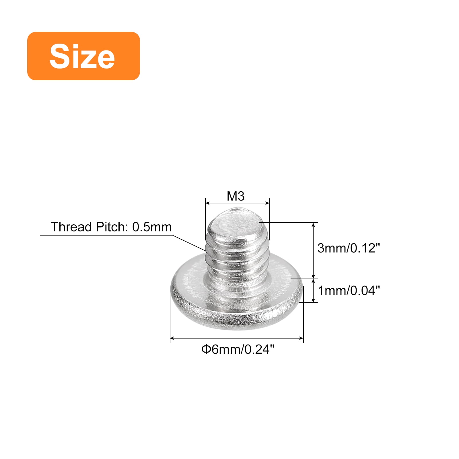 Unique Bargains Flat Round Head Phillips Drive Machine Screws Silver Tone M3-0.5 x 3mm