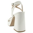 thumbnail image 3 of Delicious Shoes Women Block High Heel Buckle Ankle Strap Open Toe Platform MUFFIN-S Cream White Patent 6.5, 3 of 5
