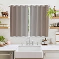 thumbnail image 2 of Brown Gray Ombre Kitchen Curtains 72 Inch Length, Modern Gradient Abstract Art Grommet Top Bedroom Living Room Curtains, Light Filtering Cafe Curtain Drapes 2 Panels Set 104''x72'', 2 of 9