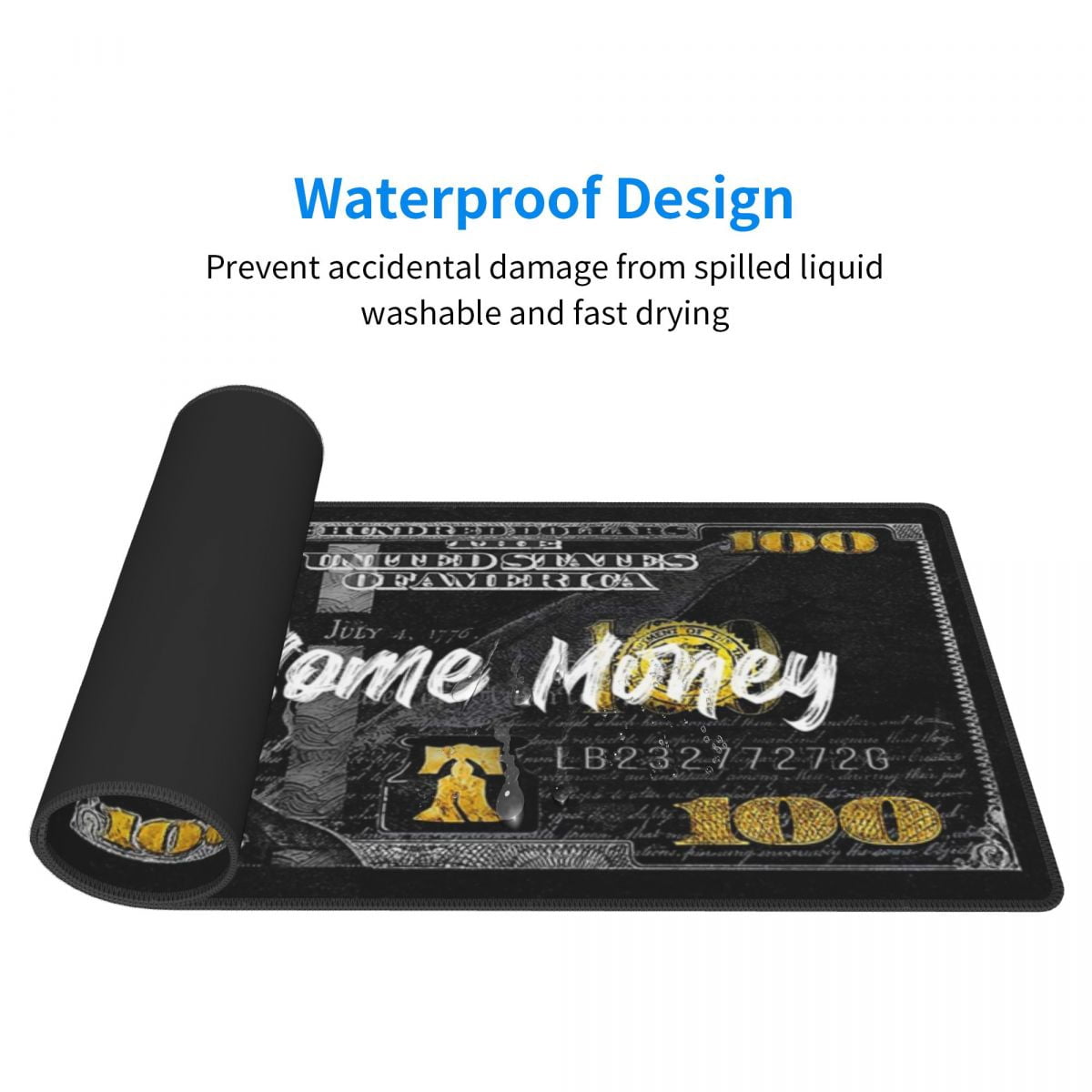 1pc 31.5x11.8in Money Extended Mouse Pad Large Gaming Mouse Pad Computer Keyboard Mouse Mat Non-Slip Mousepad Rubber Base And Stitched Edges For Game Players, Office, Study