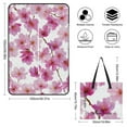 thumbnail image 2 of Pink Cherry Blossoms White Background Floral Pattern Picnic Blanket Waterproof Outdoor Beach Blanket Hand-held Pad Suitable for Travel, Camping, Beach, Family Gatherings, 2 of 8