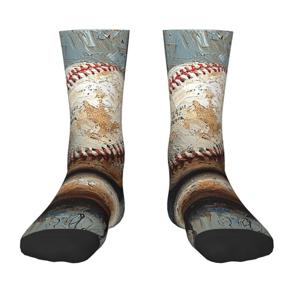 Kids Crew Socks Novelty Casual Funny Socks for 6-10 Years Old , Baseball