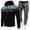 Black, variant on Sweatsuits For Men Workout, Fashion Men's Tracksuits 2 Piece Casual Athletic Jogging Outfits Sweatsuit with Pockets Hooded Tracksuit Suit Set (XL,Dark Gray)
