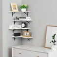 thumbnail image 4 of MOP 15.75" x 11.81" Grey-White Rustic Wood Corner Floating Shelves (4 Count), 4 of 8