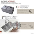 thumbnail image 5 of Stylish Undermount 32" Stainless Steel Double Bowl Kitchen Sink with 7 Accessories S-601WK, 5 of 15