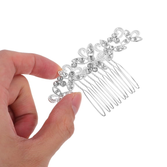 AURARMLET 2Pcs Crystal Rhinestone Bridal Hair Comb Flower Design for Wedding Hairstyles