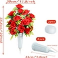 thumbnail image 3 of Artificial Cemetery Flowers with Vase, Set of Artificial Rose Bouquet Graveyard Memorial Flowers for Cemetery Headstones Decoration (Red-Pcs), 3 of 5