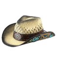 thumbnail image 3 of LILIYA Western Cowboy Hat for Women, Wide Brimmed Cowgirl Headwear with Decorative Band, Classic Western Felt Hat, Breathable Adjustable Sun Protection Headwear, 3 of 6