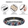 thumbnail image 5 of Lsque Ink Style Wave Dragon Ultra Soft Car Steering Wheel Cover for Women, Standard 15 inch Size for Truck Van SUV Auto, 5 of 8