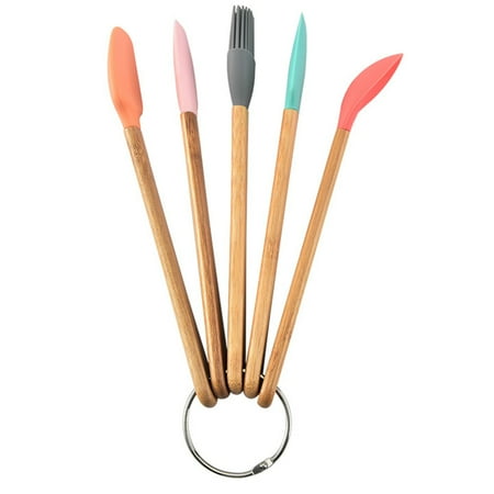 

5pcs Kids Baking Tools Silicone Cooking Spatulas Scraper Spoon Oil Brush