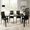 Black-4 Seater, variant on Asofer Dining Table Set for 4, Home Kitchen Glass Dining Set with 4 PU Leather Chairs, Modern Thick Tempered Glass Table, Black