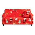 thumbnail image 2 of Sofa Cover,Christmas Santa Sofa Cover, Elastic Stretch 3-Seater Couch Slipcover with Festive Santa & Snowflake Pattern, Holiday Themed Furniture Protector for Living Room, 2 of 9
