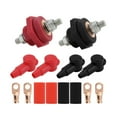 thumbnail image 1 of Conector de terminal de batería genérico de 3/8 pulg. para panel pasante, conector de terminal de batería, reemplazo para yates, camiones, vehículos Rojo Negro, 1 of 8
