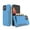 Blue, variant on Rome Tech Case with Card Holder for iPhone 13 Pro, Dual Layer Protective Shockproof Wallet Cover, Black