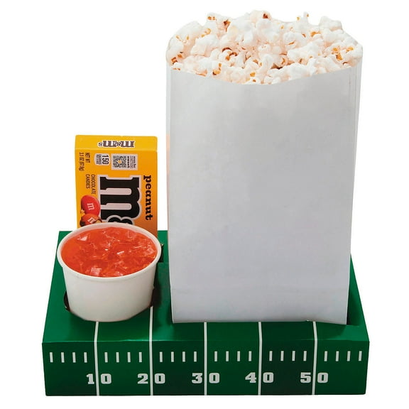 9 1/2" x 6" Football Party Cardstock Snack Food Trays - 12 Pieces