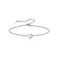 thumbnail image 1 of Pulsera de corazón inicial Silvora de plata de ley 925 para mujeres letra V, 1 of 8