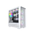 thumbnail image 3 of MONTECH X5- ATX Mid-Tower Gaming PC Case, High Airflow, 3x 140mm and 1x 120mm ARGB Fans Pre-installed, Glass Side Panel, Carbon Print Accents, GPU Holder Included, White, 3 of 8