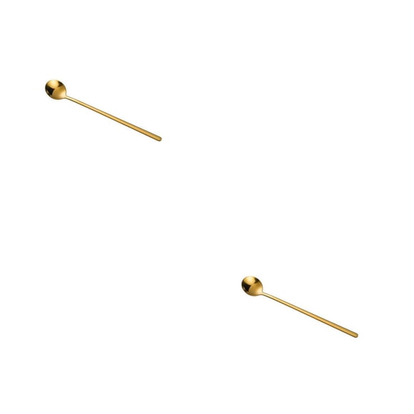 Inteprter 8 piezas cuchara agitadora café agitador sólido cubiertos vajilla reutilizable cocina café postre pastel comer oro 13 cm Oro 13cm 2Conjunto