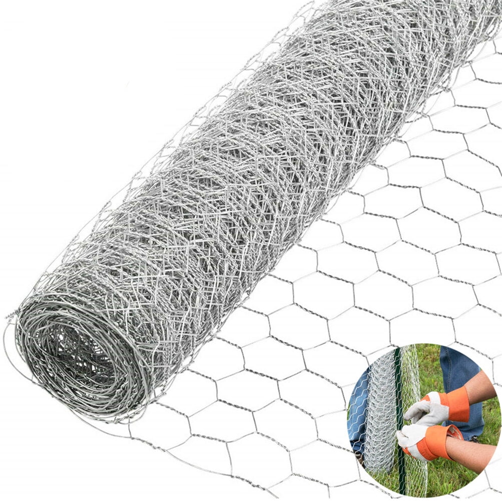 HOSTIC New 2" Holes Galvanized Poultry Net Metal Mesh Fencing Chicken Wire