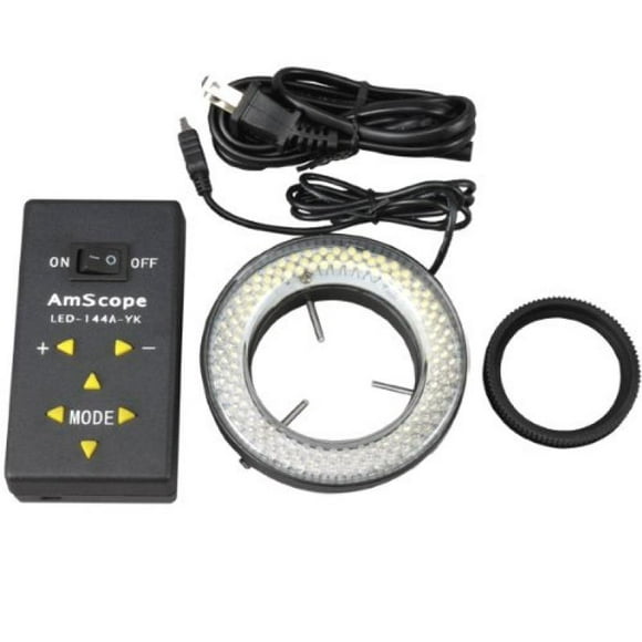 AmScope LED-144A 144-LED Lumière Anneau de Microscope Réglable avec Adaptateur pour Stéréomicroscopes