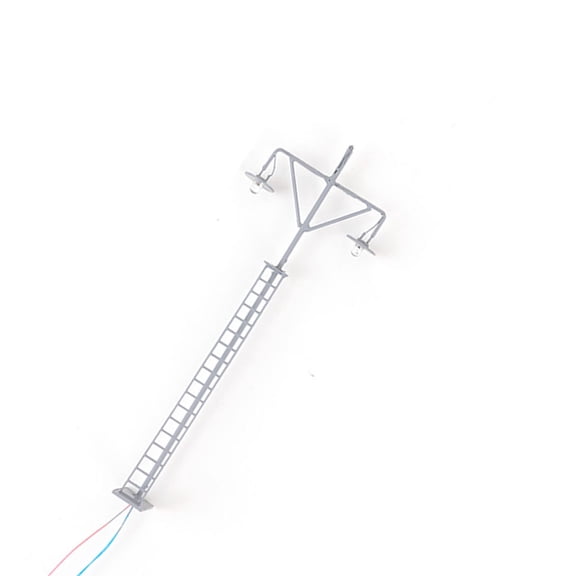 Inteprter Modelo de luz ferroviaria, modos de luz blanca cálida, miniposte LED en miniatura para patio, lámparas de parque de cabezales, decoraciones Artesanía Gris (luz blanca)
