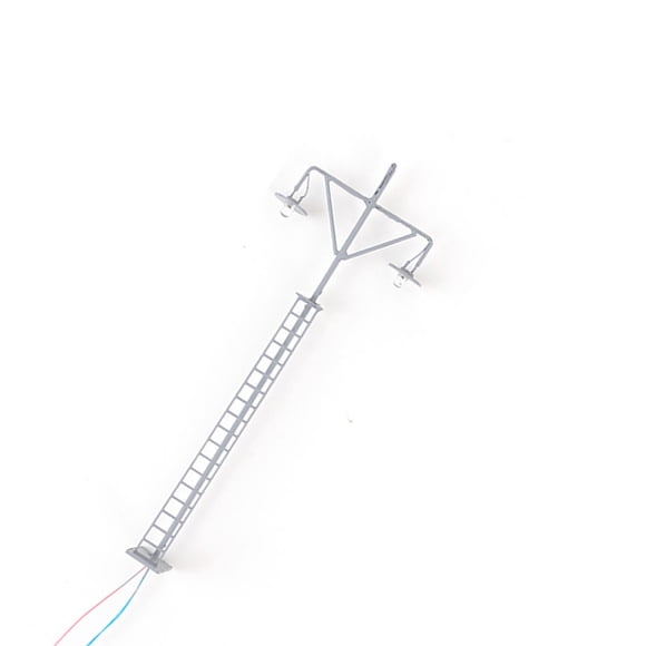 Matsuzay Modelo de luz de vía férrea para exteriores, modos de blanco cálido, Mini poste de luz LED, escala 1: 87, microaccesorios de Artesanía Gris (luz blanca)