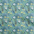 thumbnail image 1 of oneOone Cotton Silk Turquoise Blue Fabric Florals Quilting Supplies Print Sewing Fabric By The Yard 42 Inch Wide-84, 1 of 6