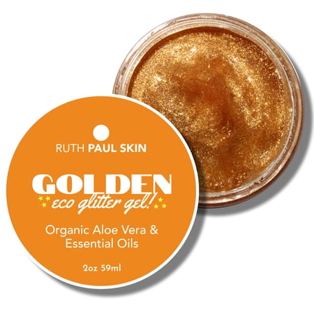 Ruth Paul Skin Gold Face and Body Glitter Gel for Women and Girls with Aloe Vera and Essential Oils