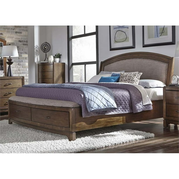 Liberty Furniture Avalon III King Storage Bed in Pebble Brown Walmart