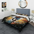 thumbnail image 1 of Designart "modern Soccer Portrait Fusion" Sports Bedding Covert Set - Soccer Multi-Color Modern Bed Set With 2 Shams, 1 of 6