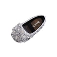 thumbnail image 1 of Girls Rhinestone Bow Dress Shoes, Sparkly Sequins Ballet Flats for Wedding Party, Comfortable Princess Sandals with Elastic Strap, 1 of 9