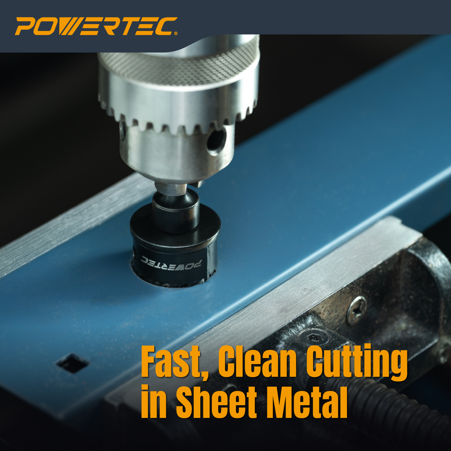 POWERTEC 3pcs Impact Hole Saw Set for Metal & Wood - Includes 7/8", 1-1/8", 1-3/8" M42 High Speed Steel Blade, High Carbon Steel Body, 1/4" Hex Shank for Impact Drivers & Drills (14910N)