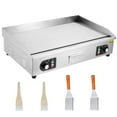 thumbnail image 1 of Electric Griddle Commercial Countertop Griddle 3000W Stainless Steel Nonstick Teppanyaki Flat Grill with Adjustable Temperature 122°F-572°F, Silver (No Plug), 1 of 7