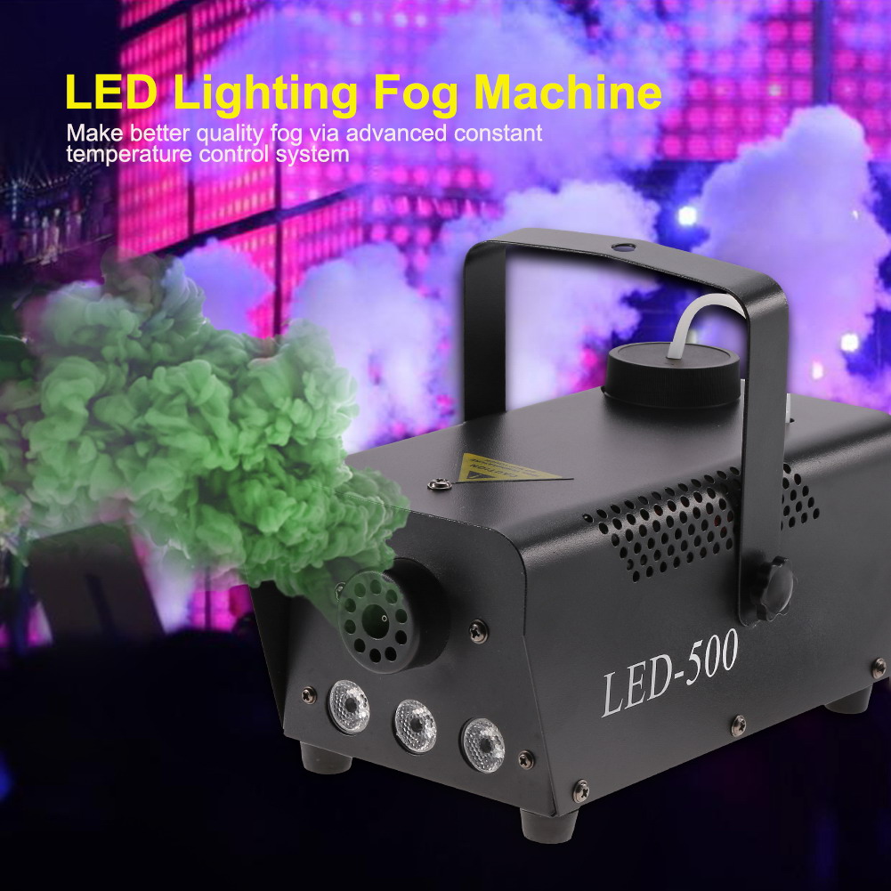 500W RGB LED Fog Machine Remote Control Stage Fogger Smoke Maker Kit US