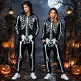 thumbnail image 2 of PLHWHYQ Adult Zip Jumpsuit with 3D Skeleton Print, Air Layer Unisex Matching Halloween Outfit for Couples Black XXL, 2 of 5