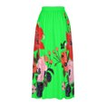 thumbnail image 4 of Aueoeo Maxi Skirt For Women Floral Print High Waist Skirt Fashion Loose Flowy Bohemian Skirts With Pocket Green XL, 4 of 5