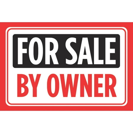 For Sale By Owner Print Black Red Signs Sell Window Poster Real Estate Business Office Car Auto Sign - Aluminum (Best Way To Sell Art Prints)