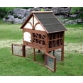 thumbnail image 5 of Contemporary Home Living 45" Brown and Gray Unique Durable Tudor Rabbit Hutch, 5 of 8