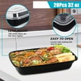 thumbnail image 3 of Tutuviw - Paquete de 20 recipientes reutilizables para preparar comidas, de 34 oz, con tapa de plástico transparente, desechables, para llevar, apilables, aptos para microondas, lavavajillas y, 3 of 7