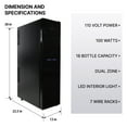 thumbnail image 4 of Koolatron 18 Bottle Slim Dual Zone Wine Cooler Freestanding Wine Fridge, 4 of 11