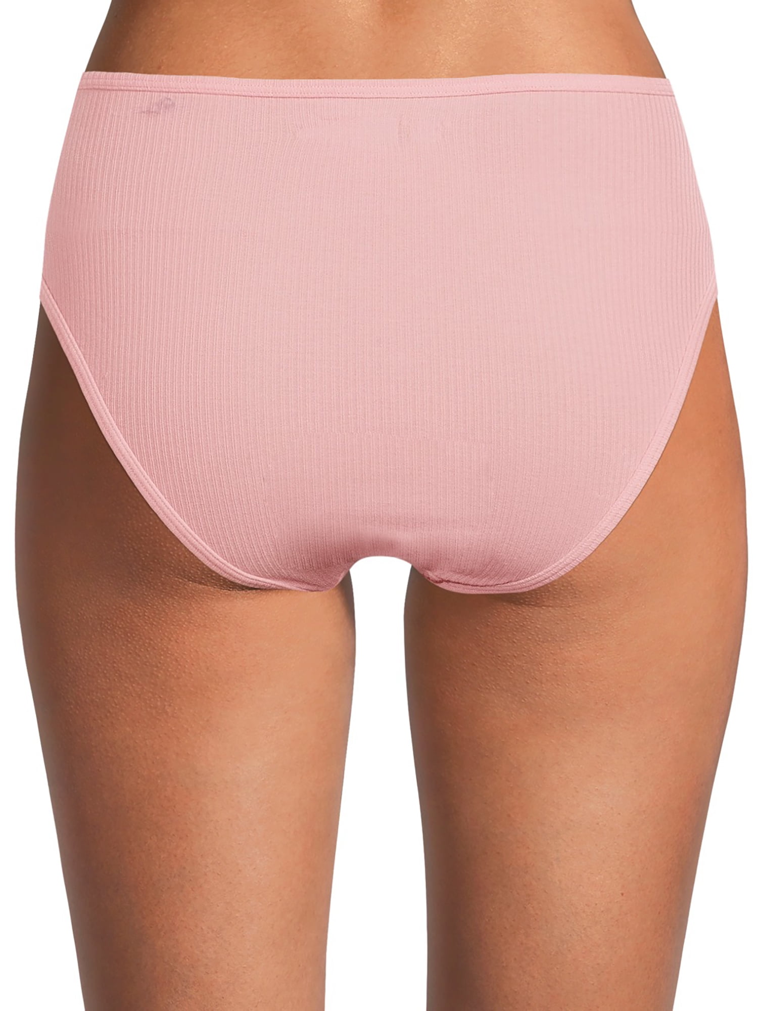 No Boundaries Juniors' Ribbed Cotton Hi Cut Bikini, 3-Pack, Sizes XS-XXL