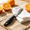 thumbnail image 5 of Paring Knives with Cover,7.87 inch Stainless Steel Knife with Ergonomic Plastic Handle and Blade Cover,Portable Fruit & Vegetable Knives,Small Kitchen Peeling Knives for Fruit Vegetable,Black, 5 of 6