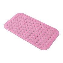 Lilixerw 14 x 28 Inch Bathroom Non Slip Shower Mat,Anti Slip Bath Mat with Drain Holes for Bathtub Shower Cubicle