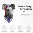 thumbnail image 4 of Balery Colorful Haired White Horse Body de cuello redondo de manga corta para mujer Tops de manga corta Tops básicos-Small, 4 of 7